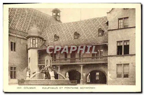 Ansichtskarte AK Colmar Kaufhaus et Fontaine Schwendi