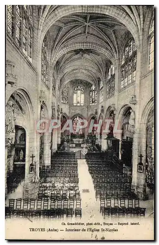 Cartes postales Troyes Aube Interieur de l'Eglise St Nicolas