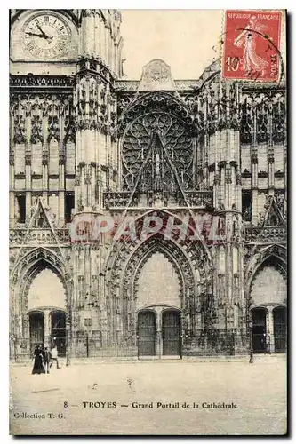 Cartes postales Troyes Grand Portail de la Cathedrale