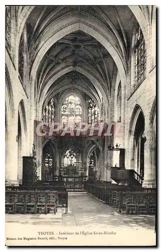 Cartes postales Troyes Interieur de l'Eglise Saint Nicolas