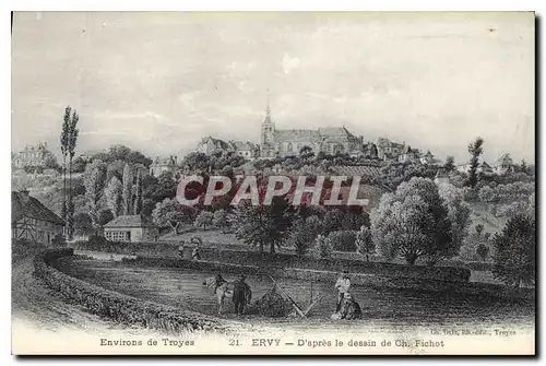 Ansichtskarte AK Environs de Troyes Ervy d'Apres le dessin de Ch Fichot