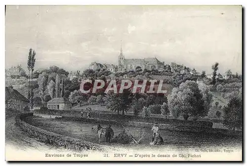 Cartes postales Environs de Troyes Ervy d'Apres le dessin de Ch Fichot