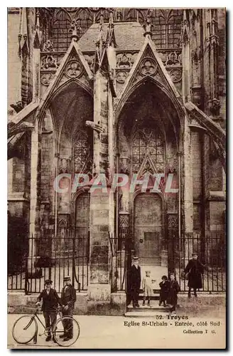 Cartes postales Troyes Eglise St Urbain Entree Cote Sud Velo Cycle