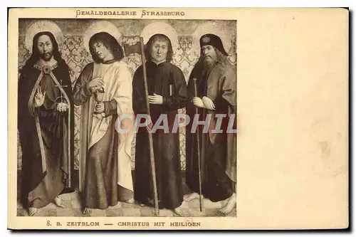 Cartes postales Gemaldegalerie Strassburg B Zeitblom Christus Mit Heiligen