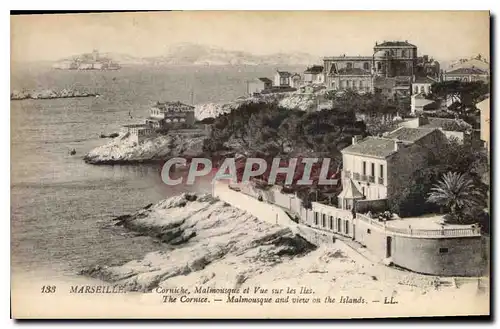 Ansichtskarte AK Marseille La Corniche Malmousque et Vue sur les Iles