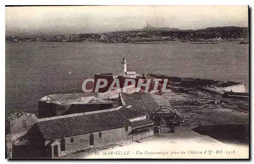 Cartes postales Marseille Vue panoramique prise de Chateau d'Iff