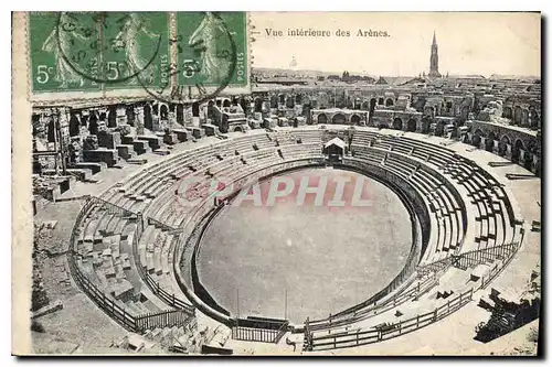 Cartes postales Arles vue interieure des Arenes