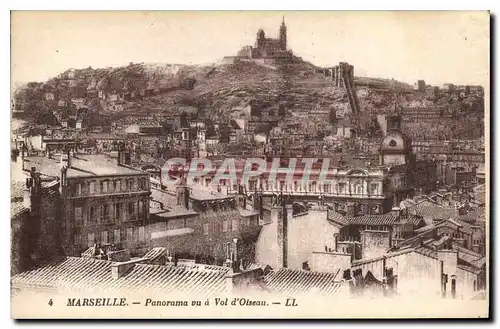 Cartes postales Marseille Panorama vu a Vol d'Oiseau