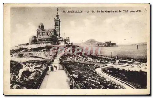 Cartes postales Marseille N D de la Garde et le Chateau d'If