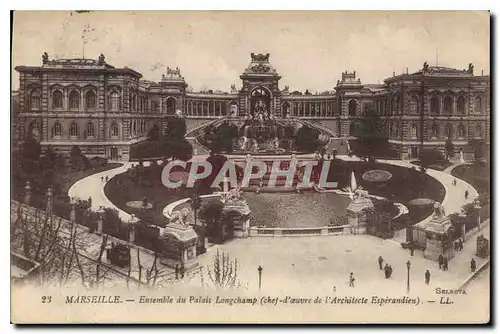 Cartes postales Marseille Ensemble du Palais Longchamp Chef d'oeuvre de l'Architecte Esperandieu