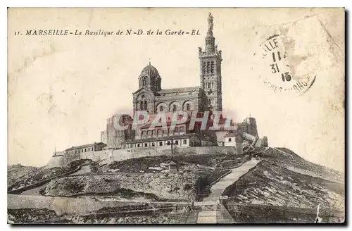 Cartes postales Marseille la Basilique de N D de la Garde