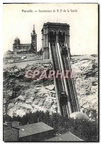 Cartes postales Marseille Ascenseurs de N D de la Garde