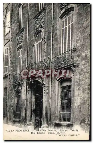 Cartes postales Aix en provence Hotel de Panisse 1739 a Tardif rue Emeric David 16