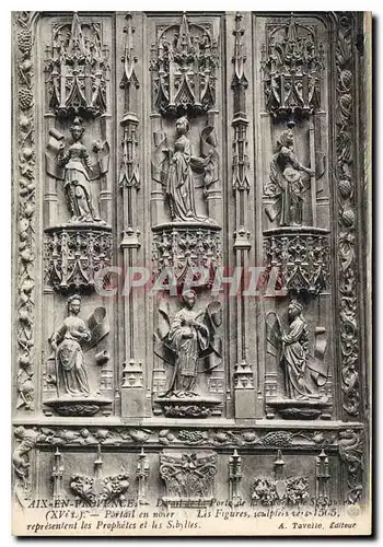 Ansichtskarte AK Aix en provence detail de la porte de XVI S portail en les Figure sculpteis vers representent le