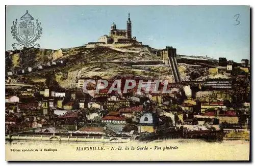 Cartes postales Marseille N D de la Garde vue generale