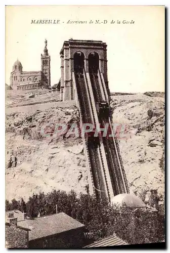 Cartes postales Marseille Ascenseurs de N D de la Garde