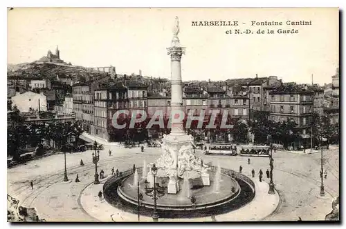 Ansichtskarte AK Marseille Fontaine Cantini et N D de la Garde