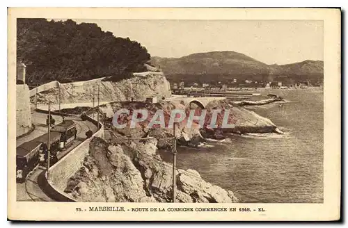 Ansichtskarte AK Marseille Route de la corniche Commencee en 1849