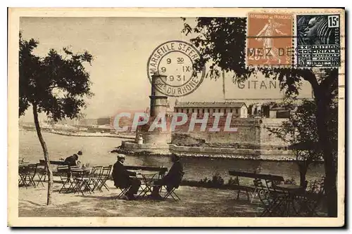 Cartes postales Marseille vue sur le Fort Saint jean et l'entree du Port