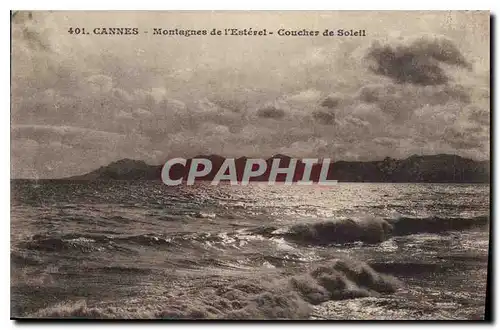 Cartes postales Cannes Montagnes de l'Esterel Coucher de Soleil