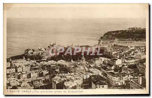 Cartes postales Monte Carlo vue generale prise de Beausoleil