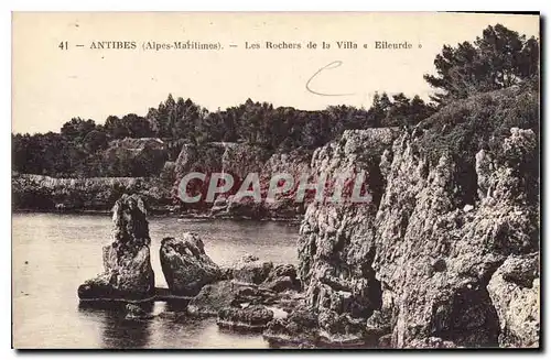 Cartes postales Antibes Alpes Maritimes les Rochers de la Villa Eileurde