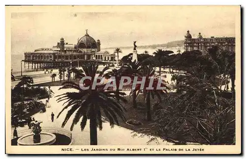 Cartes postales Nice les Jardins du roi Albert 1er et le palais de la Jetee