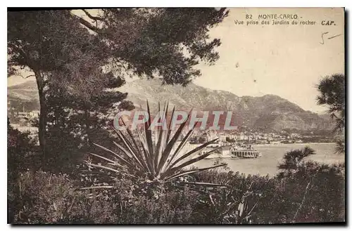 Cartes postales Monte Carlo vue prise des Jardins du Rocher