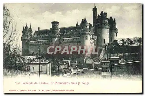 Cartes postales Vue generale du Chateau de Pierrefonds sous la Neige