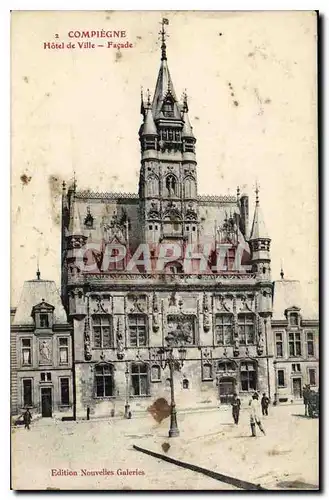 Cartes postales Compiegne Hotel de Ville Facade