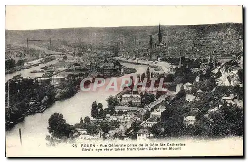 Cartes postales Rouen Vue generale prise de la Cote Ste Catherine