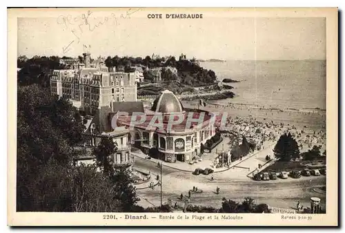 Ansichtskarte AK Cote d'Emeraude Dinard Entree de la Plage et la Malouine