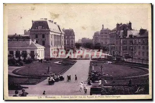 Ansichtskarte AK Rennes Avenue Janvier vue du Square du Palais Saint Georges
