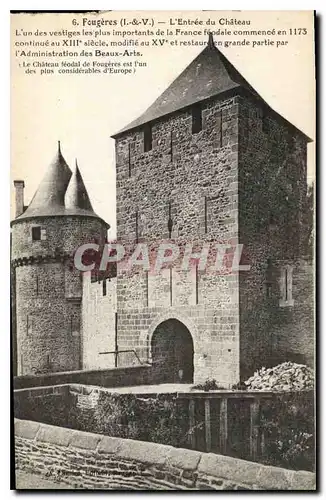 Cartes postales Fougeres I et V L'Entree du Chateau