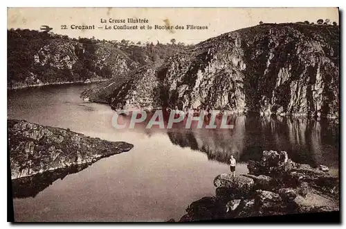 Cartes postales La Creuse Illustree Crozant Le Confluent et le Rocher des Fileuses