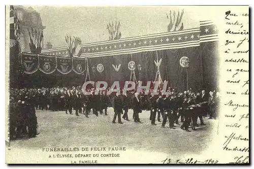 REPRO Funerailles de Felix Faure a l'Elysee depart du Cortege La famille