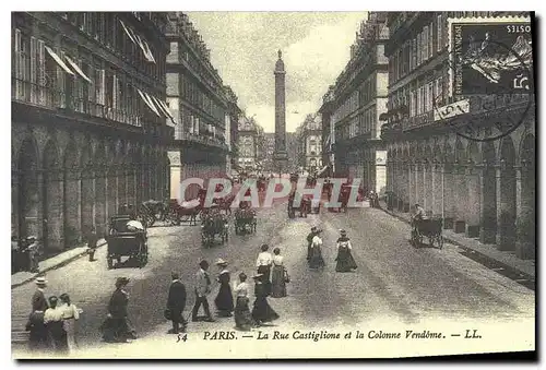 REPRO Paris La Rue Castiglione et la Colonne Vendome