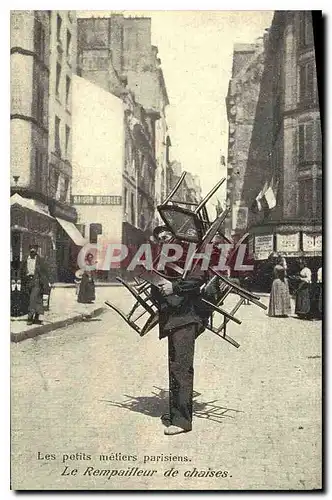 REPRO Les petits metiers parisiens Le Rempailleur de chaises