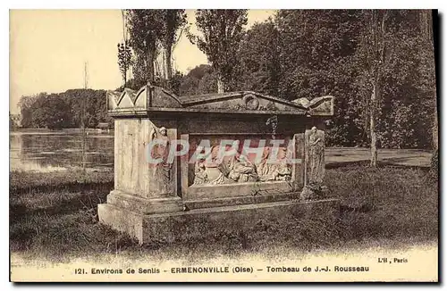 Ansichtskarte AK Environs de Senlis Ermenonville Oise Tonebau de J J Rouseeau