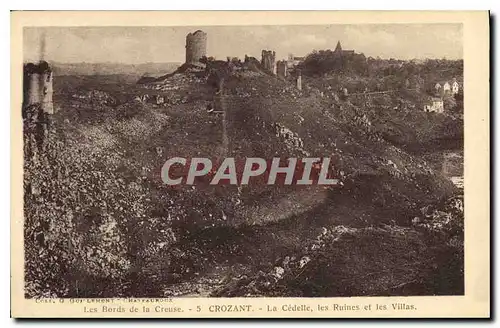 Cartes postales Les Bords de la Creuse Crozant La Cedelle les Ruines et les Villas