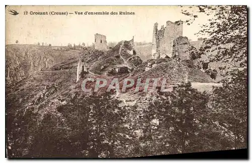 Ansichtskarte AK Crozant Creuse Vue d'ensemble des Ruines