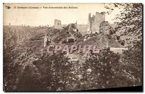 Cartes postales Crozant Creuse Vue d'ensemble des Ruines