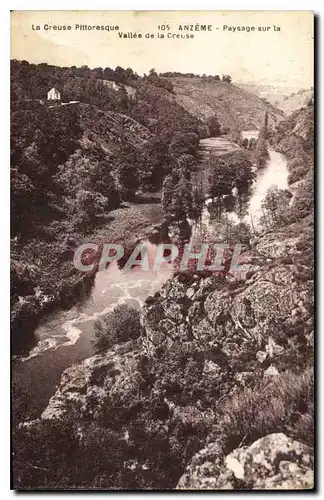 Cartes postales La Creuse Pittoresque Anzeme Paysage sur la Vallee de la Creuse