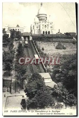 REPRO Paris XVIII Le Funiculaire et la Basilique du Sacre Coeur de Montmartre