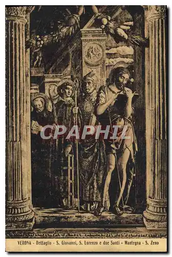 Cartes postales Verona Dettaglio S Giovanni S Lorenzo e due Santi Mantegna S Zeno