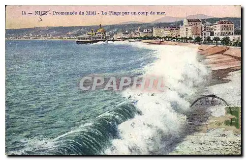 Ansichtskarte AK Nice Promenade du Midi La Plage par un coup de mer