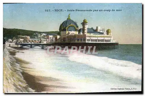 Cartes postales Nice Jetee Promenade par un coup de mer