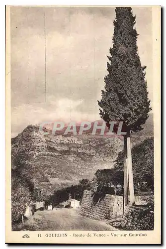 Cartes postales Gourdon Route de Vence Vue sur Gourdon