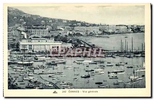 Ansichtskarte AK Cannes Vue generale Bateaux