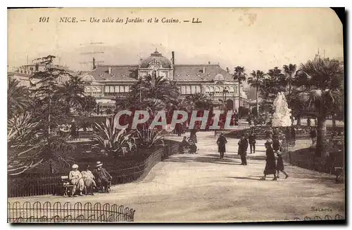 Cartes postales Nice Une allee des Jardins et le Casino